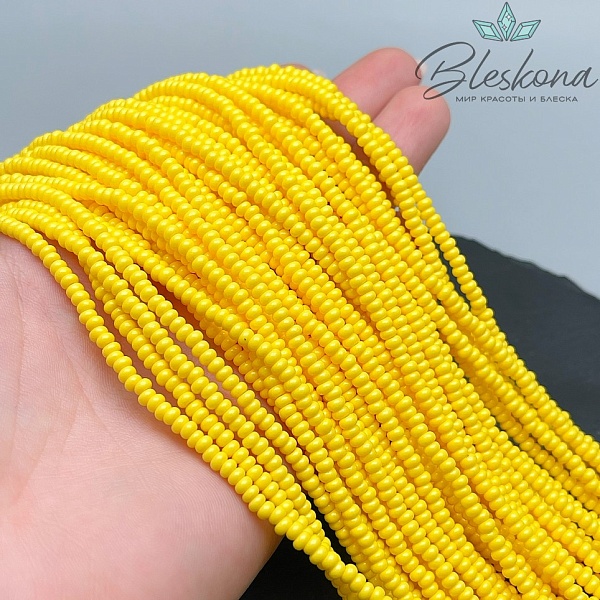 3*2 мм Бусины стекло рондель желтые