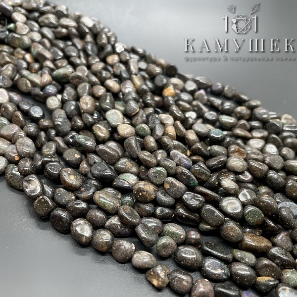 Опал черный галтовка 6-7мм