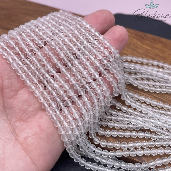 Горный хрусталь алмазная огранка 4 мм