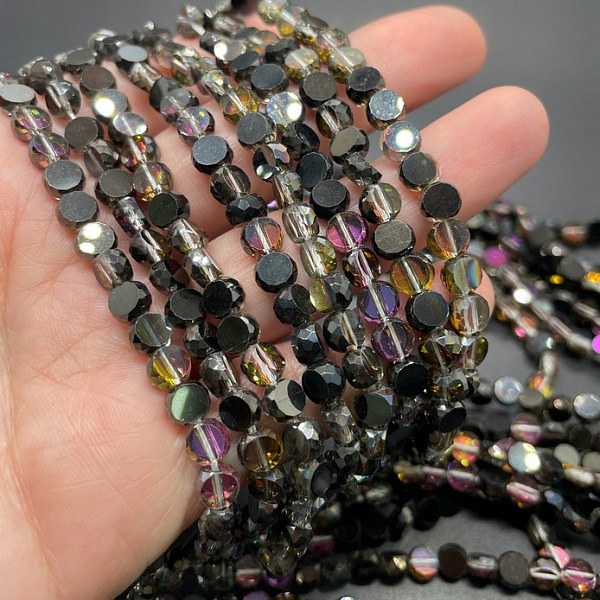 6 мм Стекло Lux, таблетка, цвет черный с переливом хамелеон