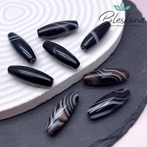 Дзи природная из агата 30*10 мм (штучно)