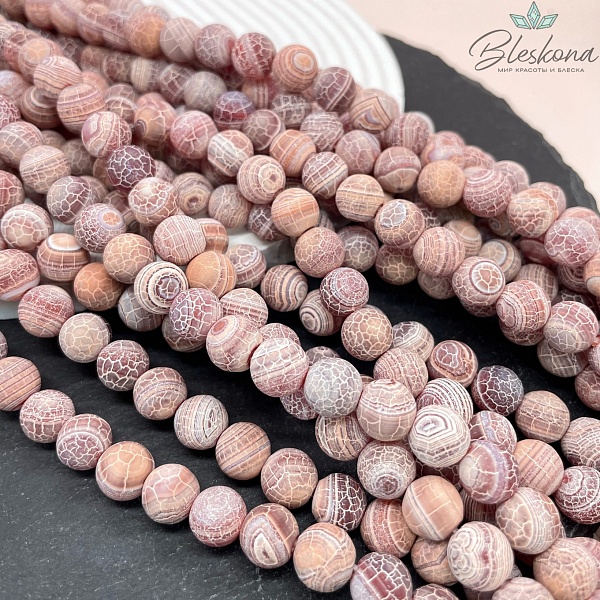 Агат Кракле коричневый 10 мм