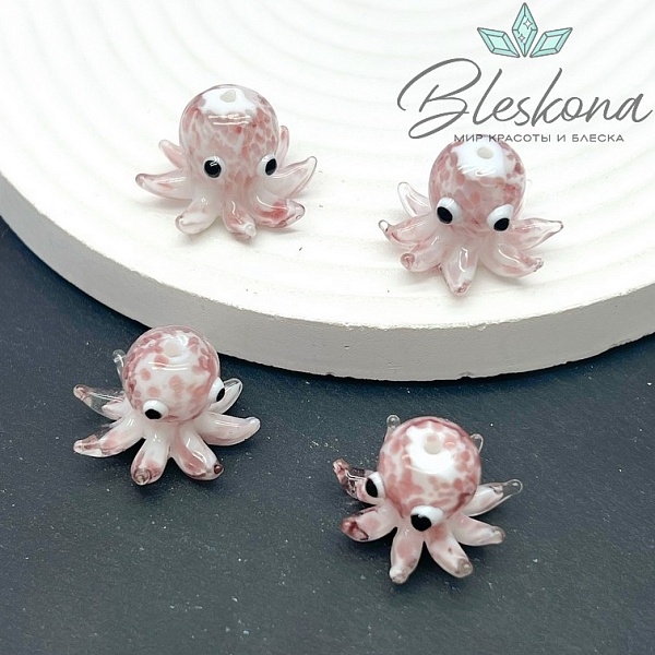 15,5*22 мм  Бусина осьминог лиловый