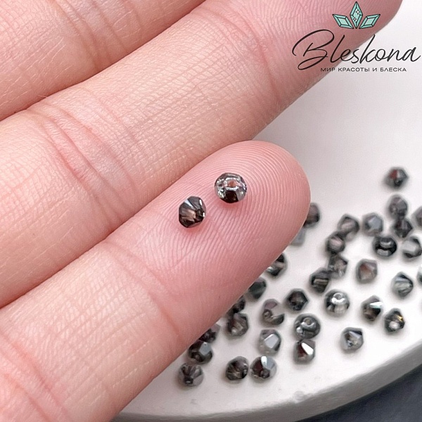 5328 Xilion Bicone 3mm Crystal Silver Night уп. 20шт.