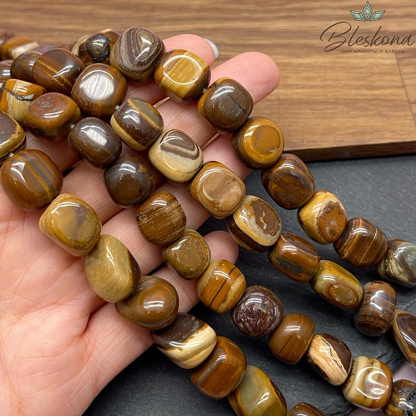 Тигровый глаз галтовка фриформ №1 (12-18)*(12-16) мм