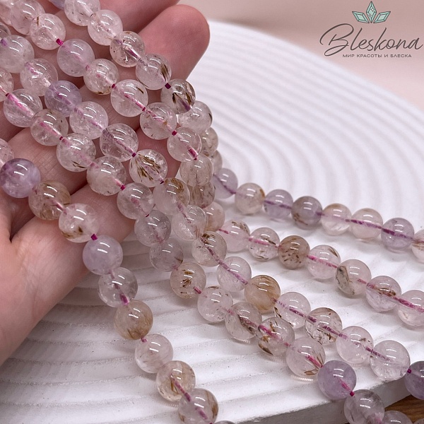 Кварц Рутиловый (аметист) 8 мм