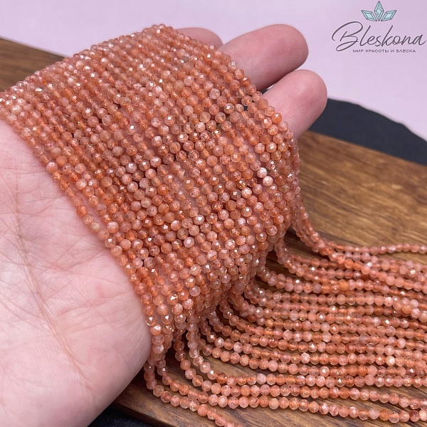 Солнечный камень алмазная огранка 3 мм