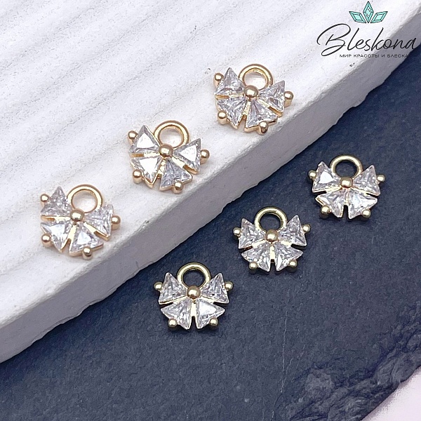 7,5*8,5мм цвет золото Подвеска бантик 