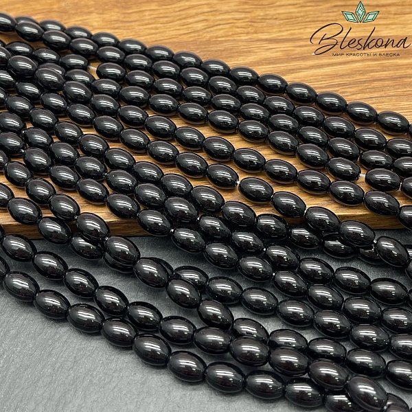 Агат черный рис 9*6 мм