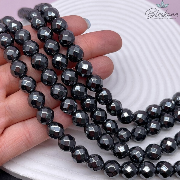 10мм Гематин имитация, алмазная огранка