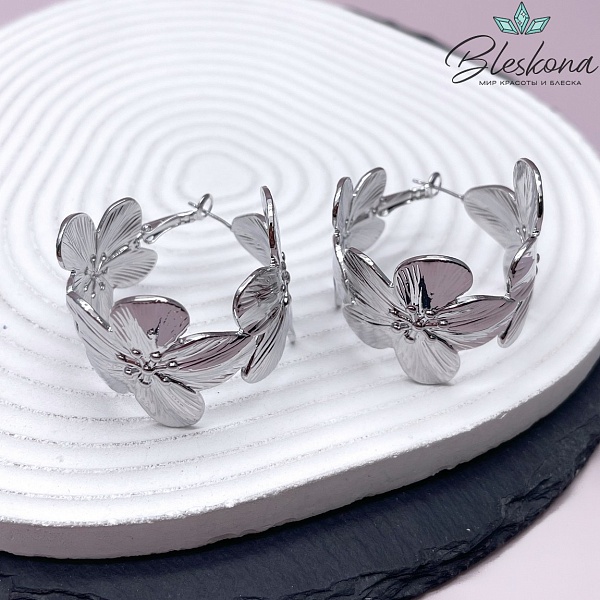 37*34,5 мм Цвет серебро, Швензы Цветочек