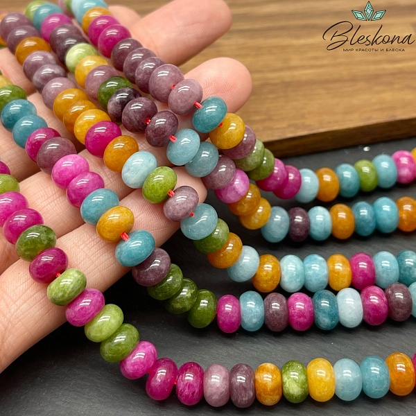 Кварц микс тонированный рондель 5*8 мм №2