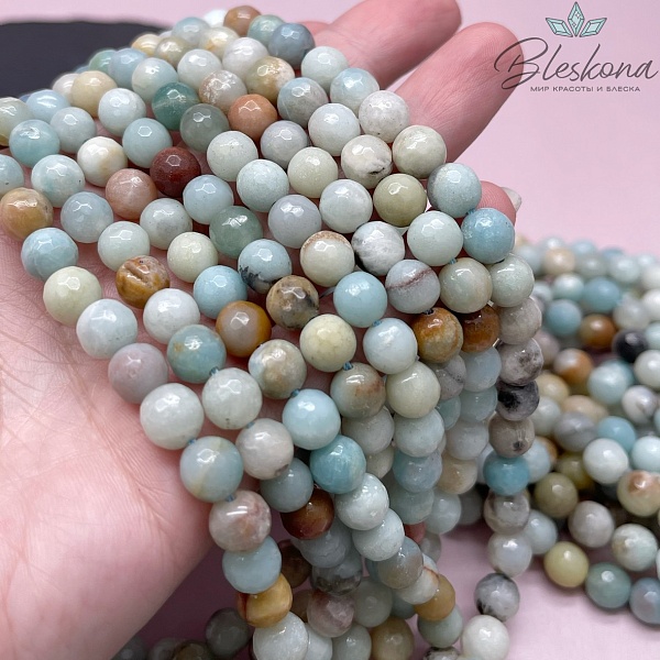 Амазонит огранка №1 8 мм
