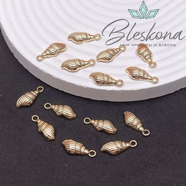 17*7 мм Цвет золото, Подвеска ракушка 