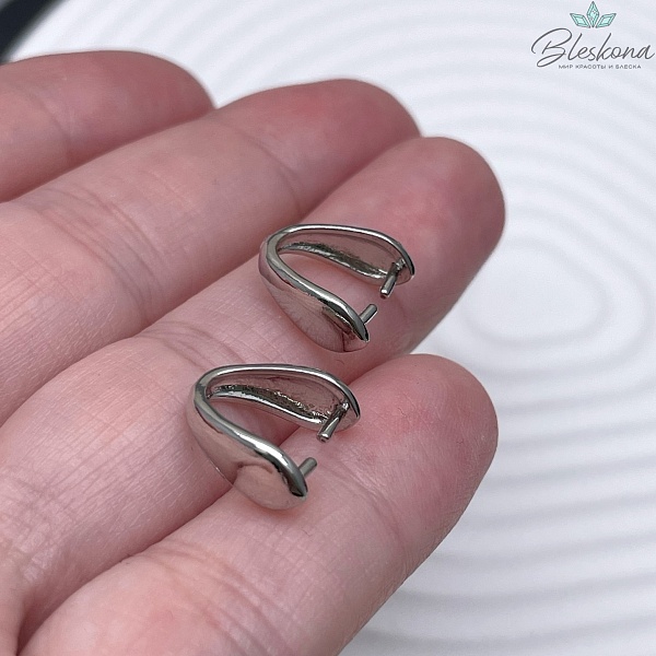 11,5*5,3 мм Цвет серебро, Бейл Зажимной гладкий