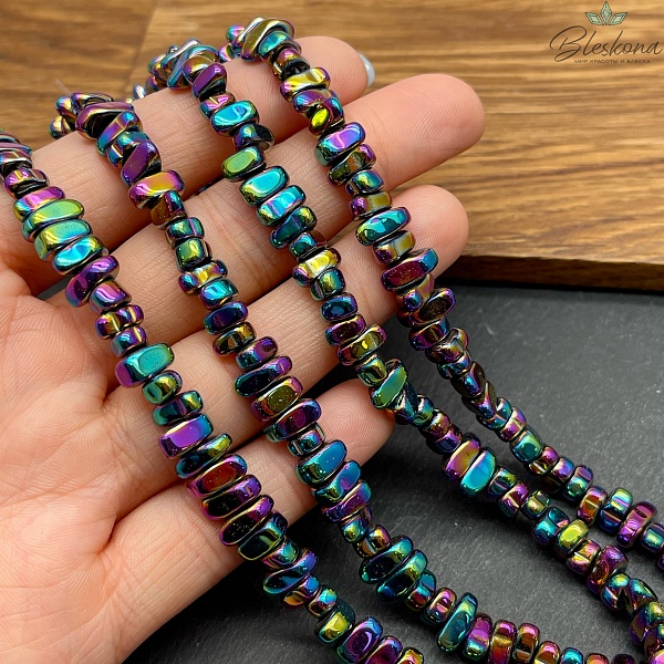 9-12мм Гематин сколы шлифованные №1, цвет хамелеон, имитация