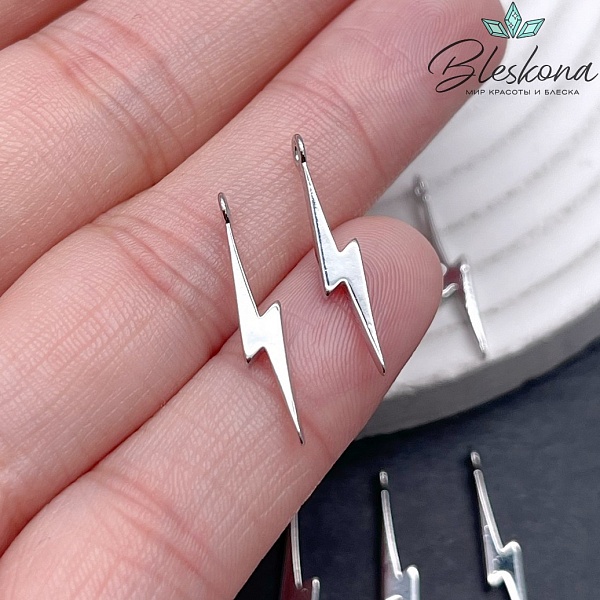 21,8*3,5 мм Цвет серебро, Подвеска молния гладкая 