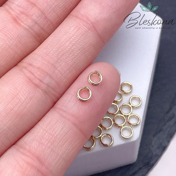 4*1,5 мм Цвет золото, Колечки двойные уп. 1 гр. Люкс