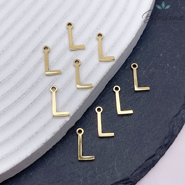 12 мм Цвет золото, Буква L основа сталь 