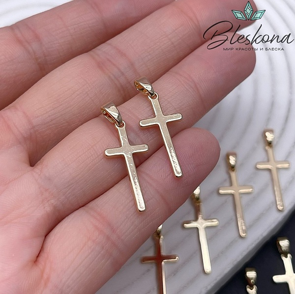 22*10 мм Цвет золото, Подвеска Крест гладкий 