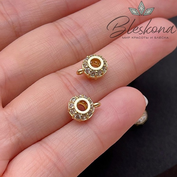 10*4,7 мм Цвет золото, Бейл цирконы неразъемное кольцо 