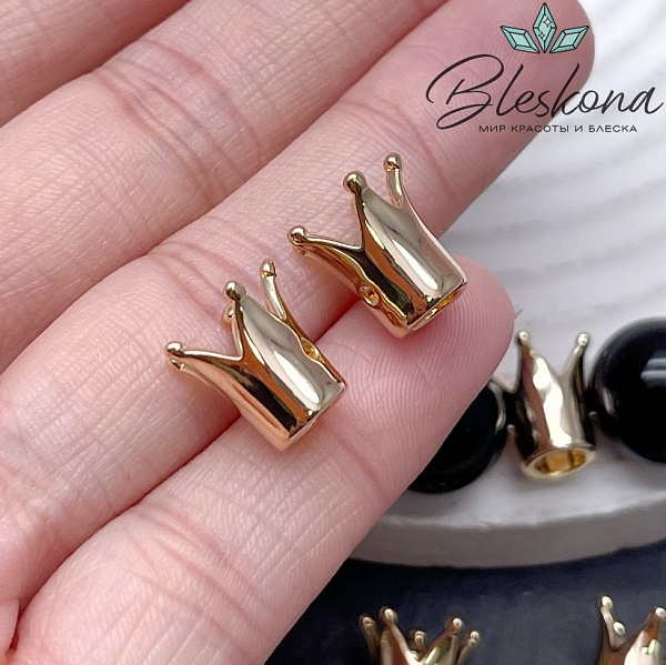 11,5*10,5 мм Цвет золото, Бусина Корона гладкая