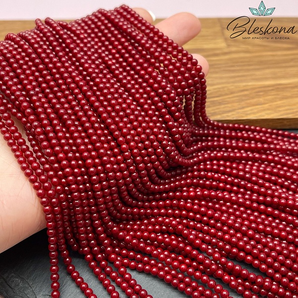 Жемчуг Майорка, цвет бордо 3 мм