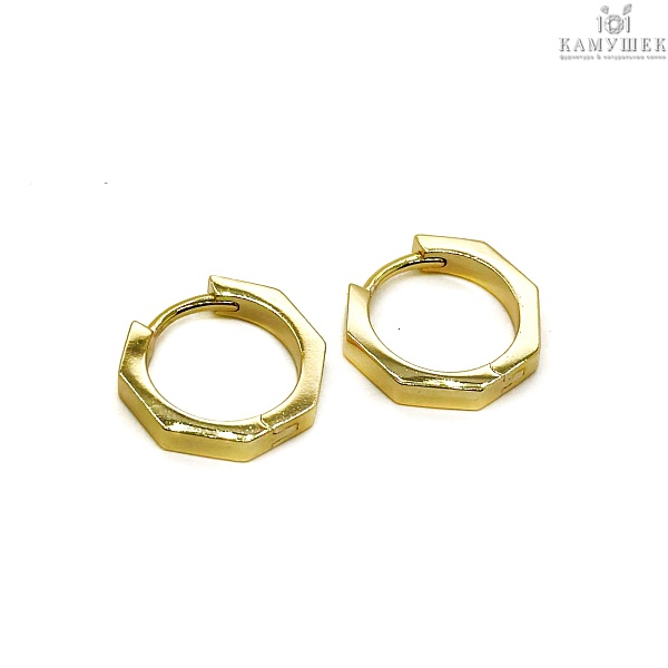 17мм Цвет золото, Швензы бублик Восьмиугольник Конго Люкс