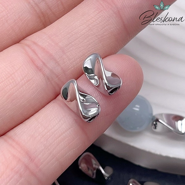 10*5,5 мм Цвет серебро, Бусина Крученая