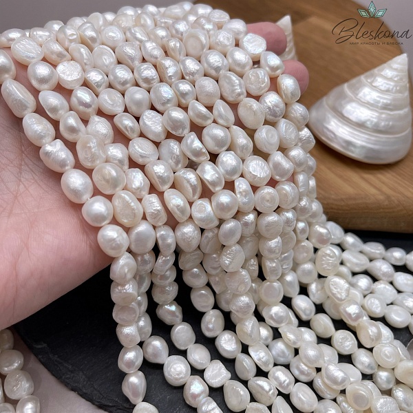 Жемчуг барочный рис белый 8,5-9 мм
