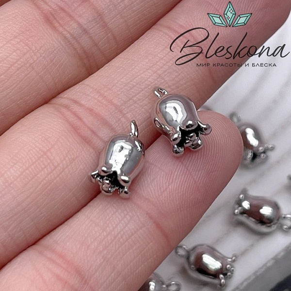 11,7*6,5 мм Цвет серебро, Подвеска бутон