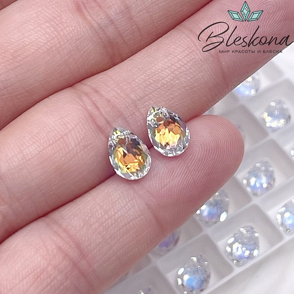 6433 Pear Cut Pendant 9мм Crystal Aurore Boreale (AB)
