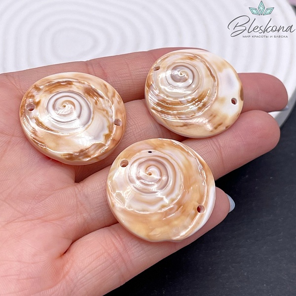 Коннектор перламутр круг 30 мм