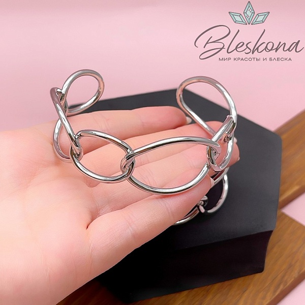 68-70 мм Цвет серебро, Основа для браслета овалы