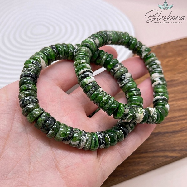 Диопсид рондель 10 мм сет 18 см №1