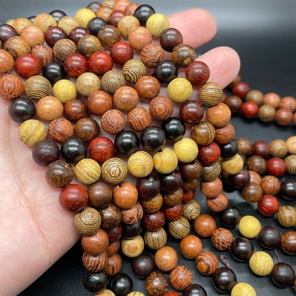 8 мм, Деревянные бусины микс №1