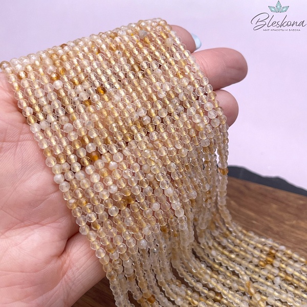 Цитрин алмазная огранка 3 мм 