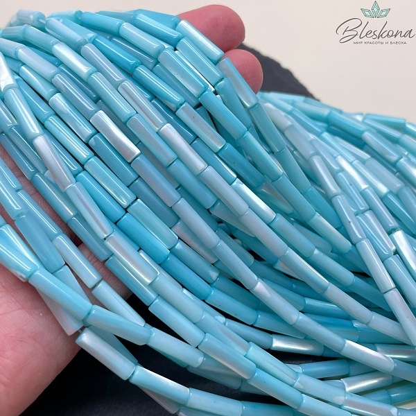 Перламутр бледно-голубой трубочки  13*4 мм 