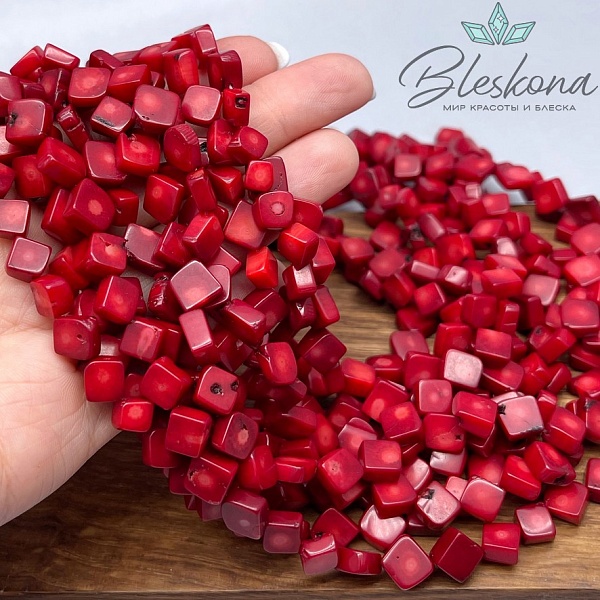 Коралл красный (Коралловые водоросли) ромб 9-10 мм