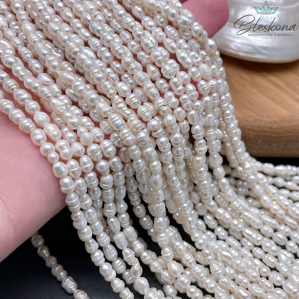 Жемчуг рис белый №2 3,3-3,8 мм 