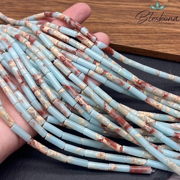Варисцит голубой имитация трубочки 13*4мм