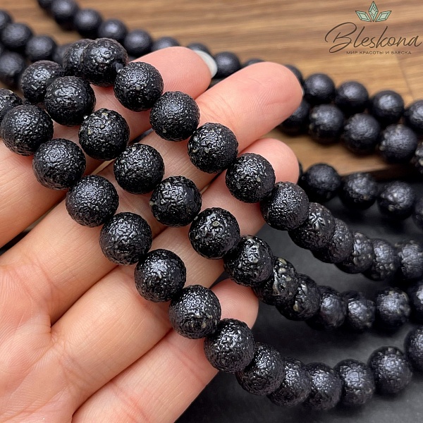 10 мм Бусина акриловая черная