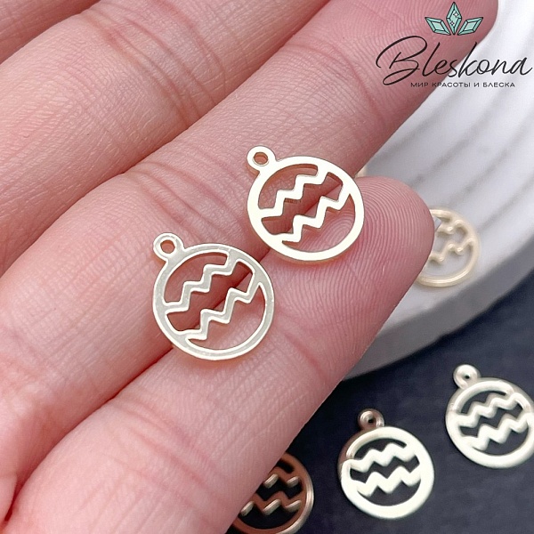 13*11 мм Цвет золото, Подвеска Водолей