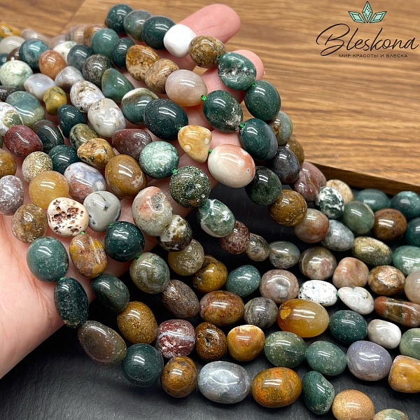 Агат индийский галтовка (8-13)*(10-11) мм