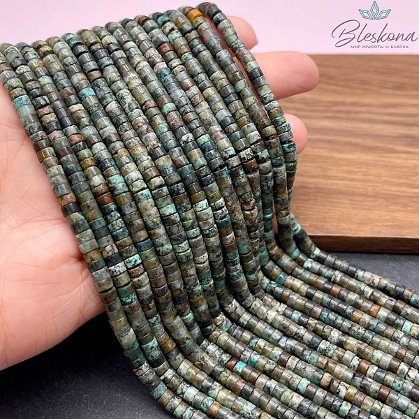 Яшма (африканская бирюза) диски 4*2мм