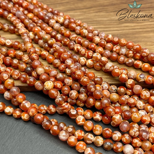 Агат с узором №2 6 мм