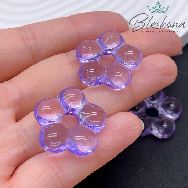 24 мм  Подвеска цветок фиолетовый