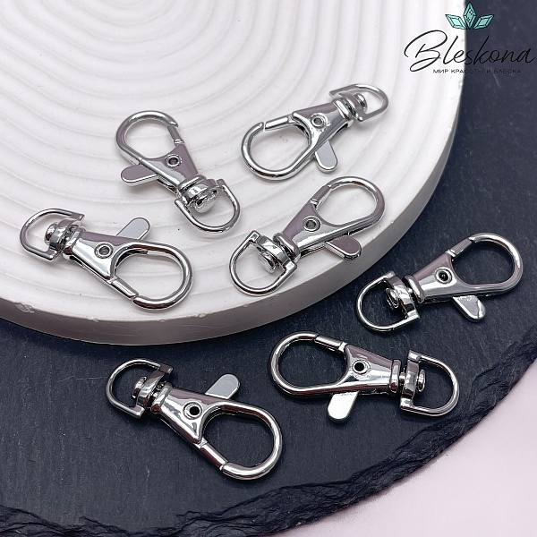 35*13 мм Цвет серебро, Замок-карабин