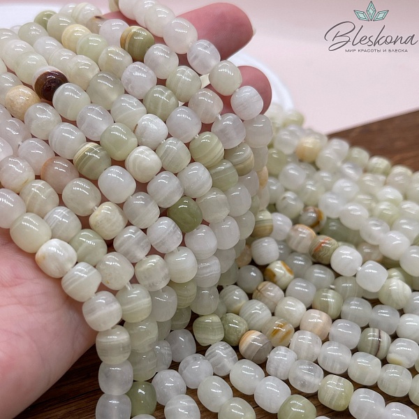 Оникс зеленый бочата 6,5*7 мм