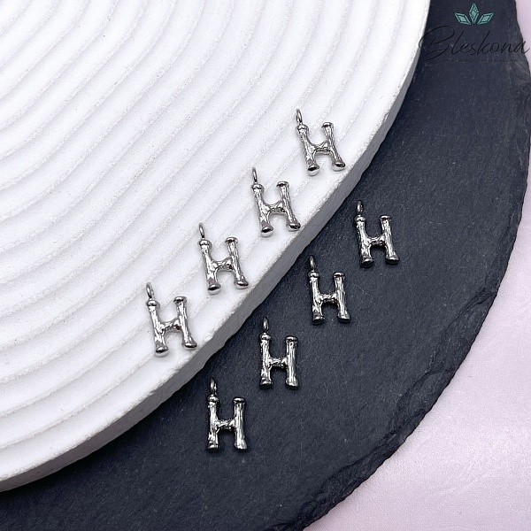 12 мм Цвет серебро, Буквы веточки Н 